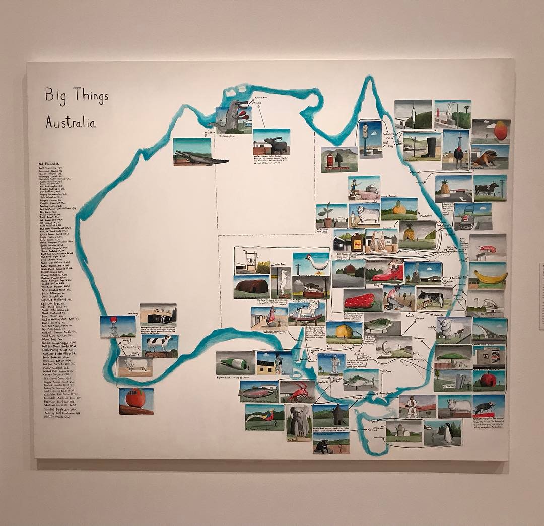 Big Things Australia Map Big Things Australia” @Noel.mckenna . Qag Is Exhibiting His Wonderful Map  Series Now. Well Worth A Visit ! - The Art Park